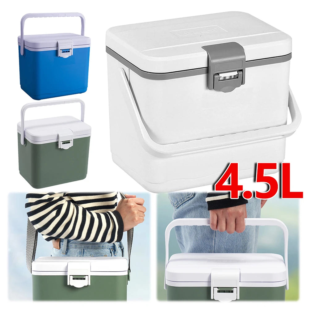 4.5L Portable Outdoor Incubator Large Capacity Food Storage Box Cooler Ice Bottle Cooler Mini Fridge Camping Refrigerator
