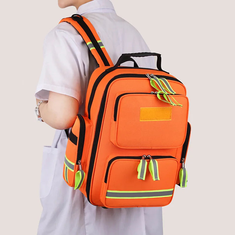 Outdoor Emergency First Aid Kit Medical Bag Rescue Large Capacity Case Waterproof Reflective Oxford Multi-pocket Travel Backpack