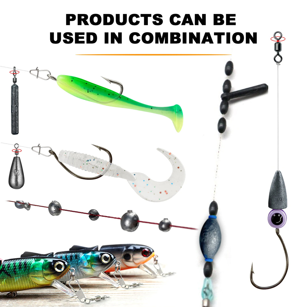 310pcs Fishing Soft Lures Set Fishing Weights Hooks Hard Baits Beads Swivels Spoon Spinnerbaits Accessories Fishing Tackle Box