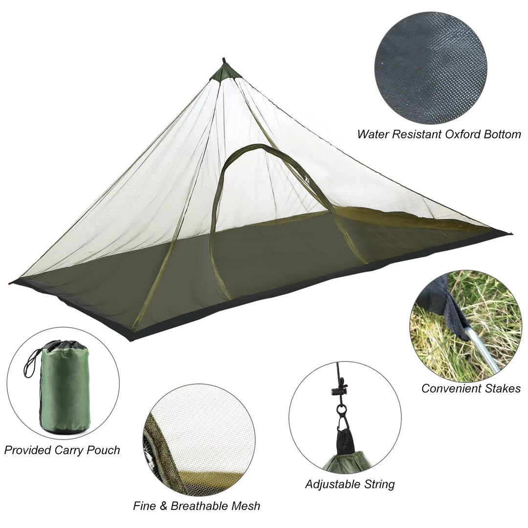 Mosquito Net Tent with Floor, 4-Season Pop Up Screen Tent for Camping, Portable Bug Proof Shelter Mesh Tent Lightweight