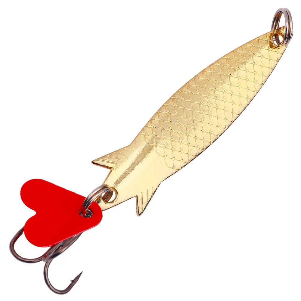 Fake Fish Spoon Lure sea fishing spoon Bait Metal Jig Fishing Lure Wobblers Pike Bait For Trout Pike Perch Salmon