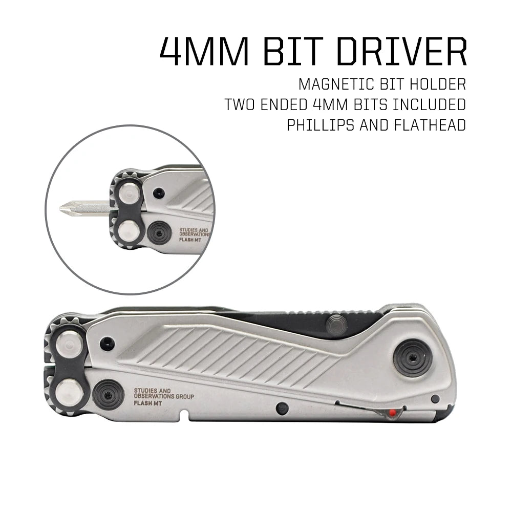 SOG 7-in-1 Flash MT Pocket-Sized Multi-Tool with Pliers & Folding Knife EDC Gear for Outdoor Camping, Survival & Emergencies