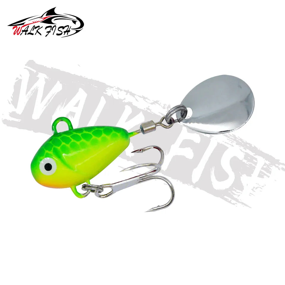 WALK FISH 10g/2.1cm Spinnerbait Vibration Fishing Lures Metal Vib Artificial Bait Spinning Swimbait Sea Carp Fishing Accessories