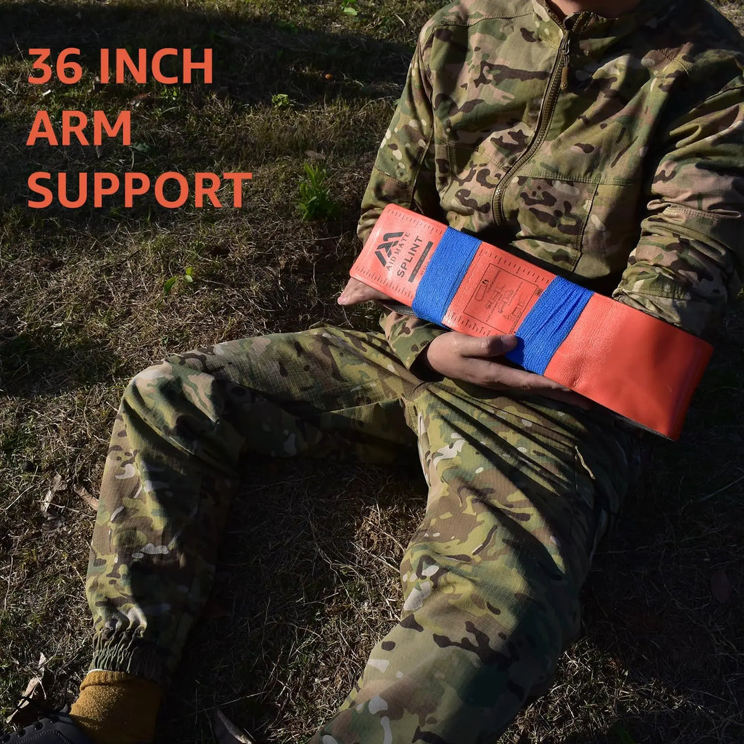 Emergency Survival Splint kit for Arm Leg Finger Fracture 4 Splints 2 Adhersive Bandage Set Reusable Cutable Portable First Aids