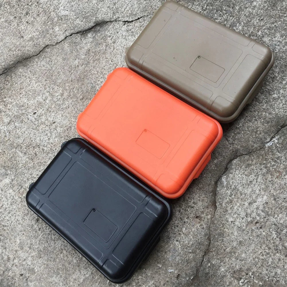 Outdoor Survival Box Container Portable Plastic Survival Case Waterproof Shockproof for Camping Hiking Boating