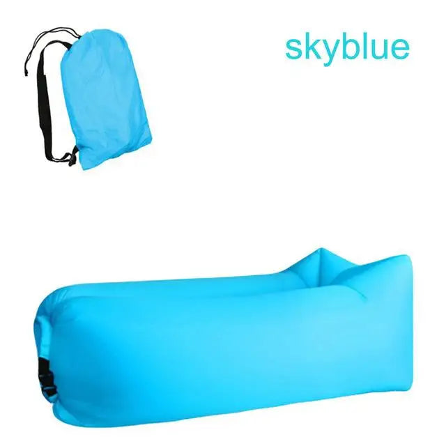 Lazy Person Ultra Light Sleeping Bag Air Cushion Bed Inflatable Sofa Garden Sleeping Bag Bed Oxford Cloth Camping Home Seaside
