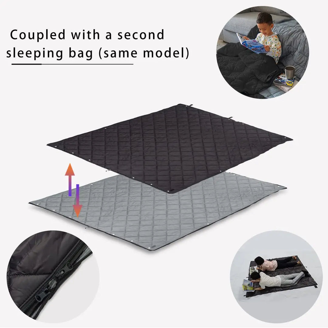 3 in 1 Tourist Sleeping Bag Poncho Quilt Blanket Camping Sleeping Bags Gears For Outdoor Camp Trekking Backpacking Tourism