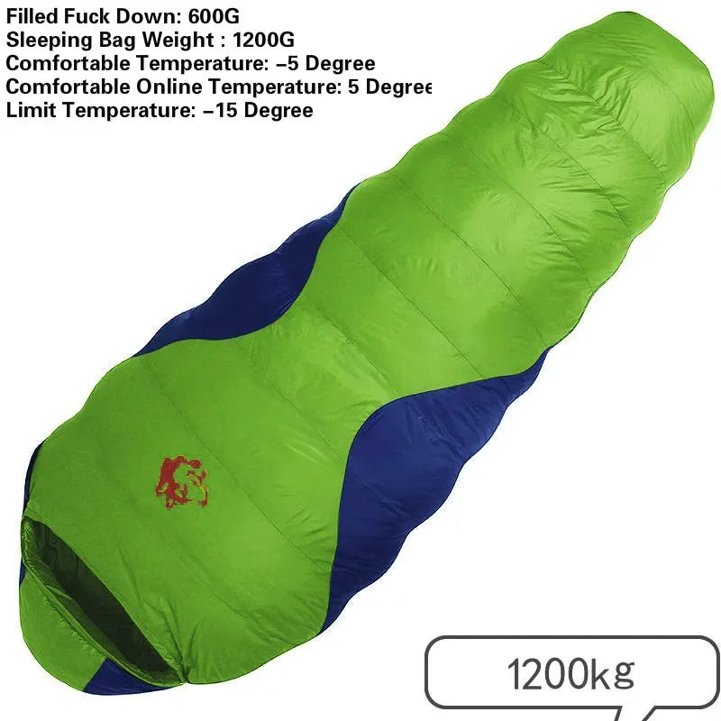 Jungle King CY660 4 Seasons 3 Kinds of Thickness Camping Travel Hiking White Duck Down Feather Filled Mummy Down Sleeping Bags