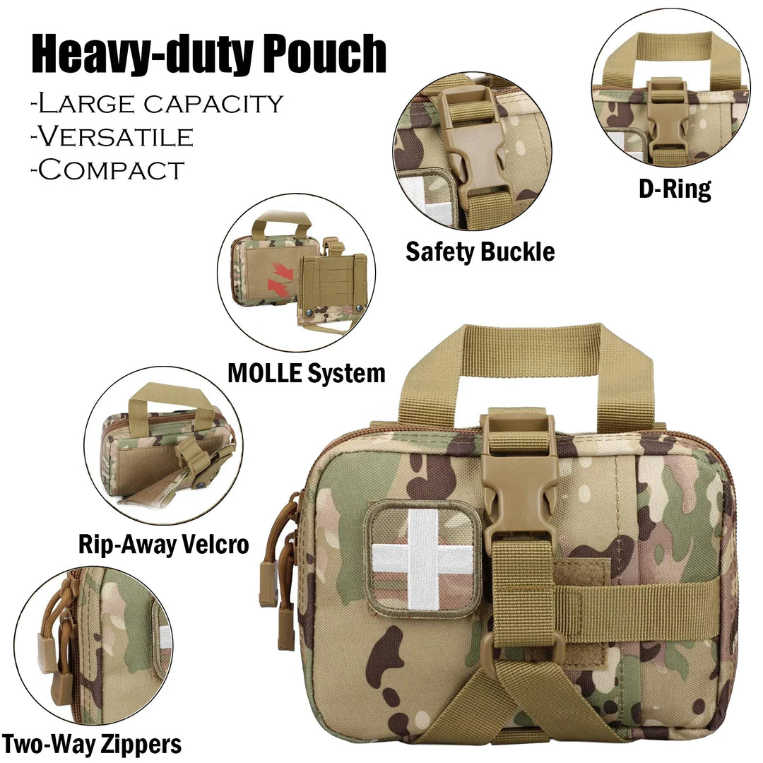 IFAK Trauma Kit First Aid Pouch Emergency Tourniquet Chest Seal Survival Gear and Equipment with Molle Car Travel Hiking