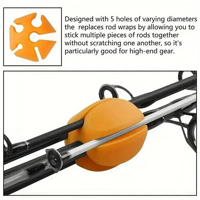 Fishing Accessories Lure Rod Holder Rod Ball Rod Puller Storage Ball Fishing Silicone Rod Ball