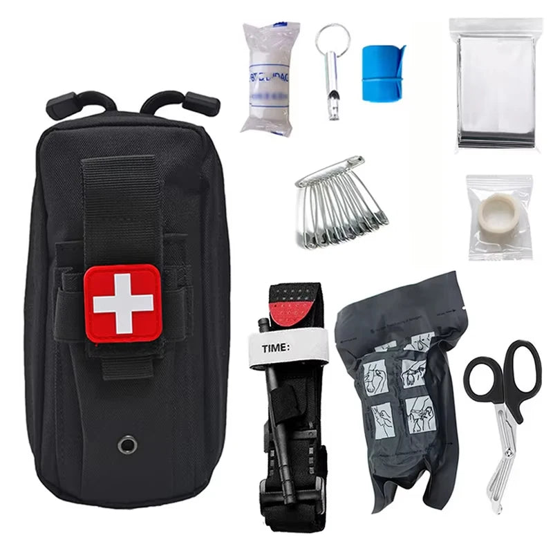 10 Pieces Outdoor Survival Tactical Camping First Aid Equipment Field Emergency Suit Battlefield Should Backpack