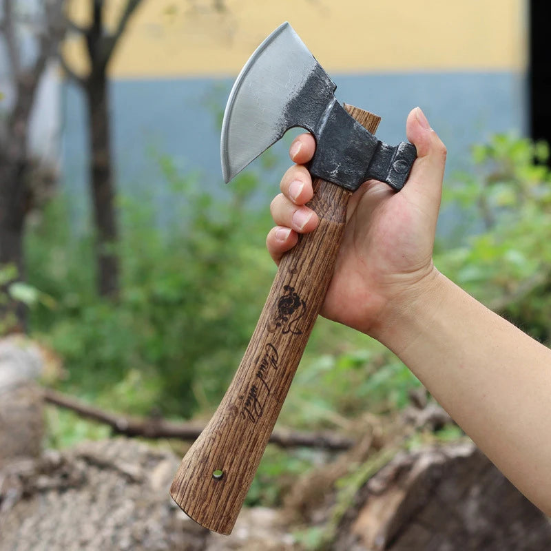 Tactical Survival Axe Camping Self Defense Axes Outdoor Tourist Cut Firewood Hand Axe Multiuse Wooden Handled Hammer Axes