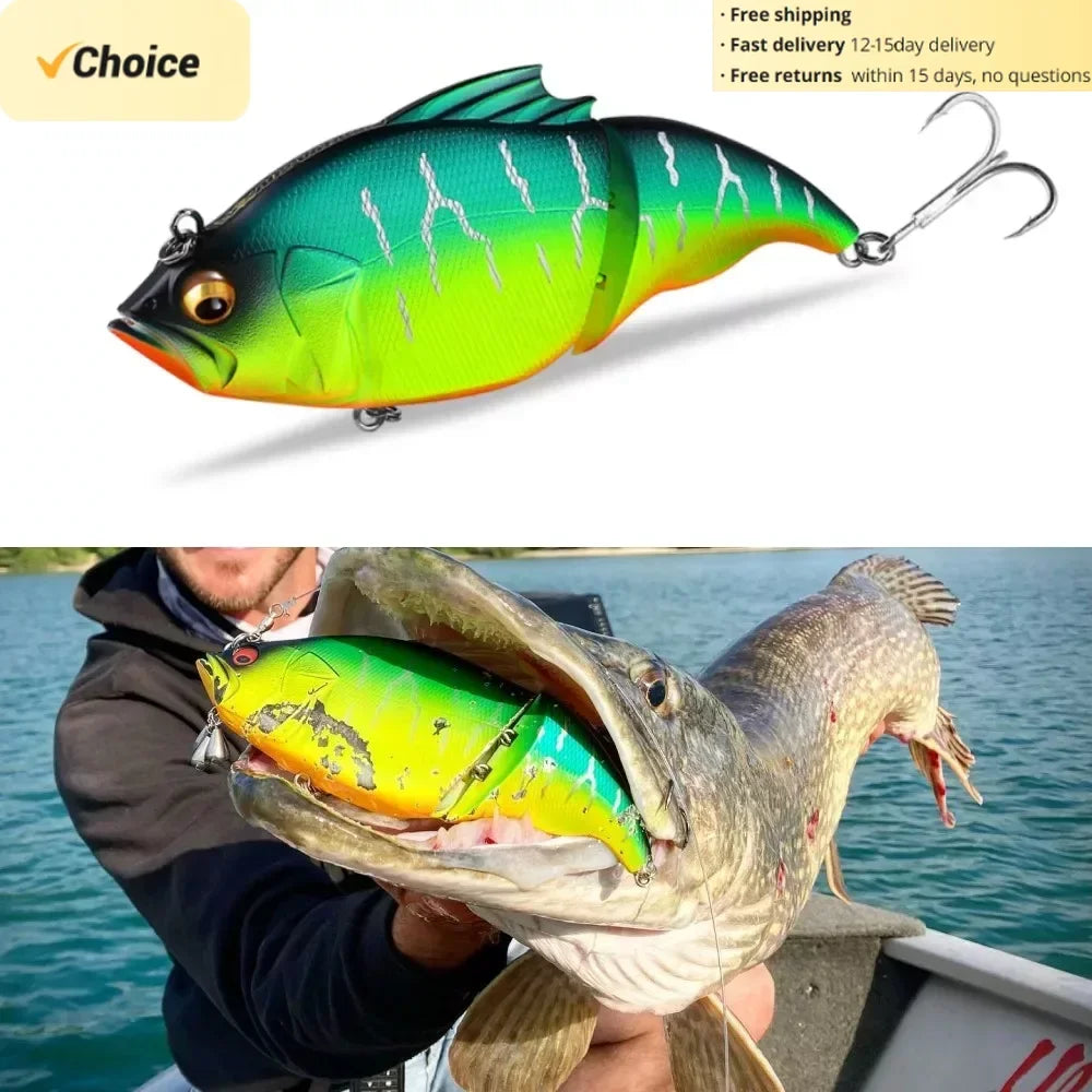 Pike Fishing Vatalion 115mm Vibration Jointed Bait Swimbait Bass Lure 41/43g Fishing Lure Floating  Vatalion 115F Leurre