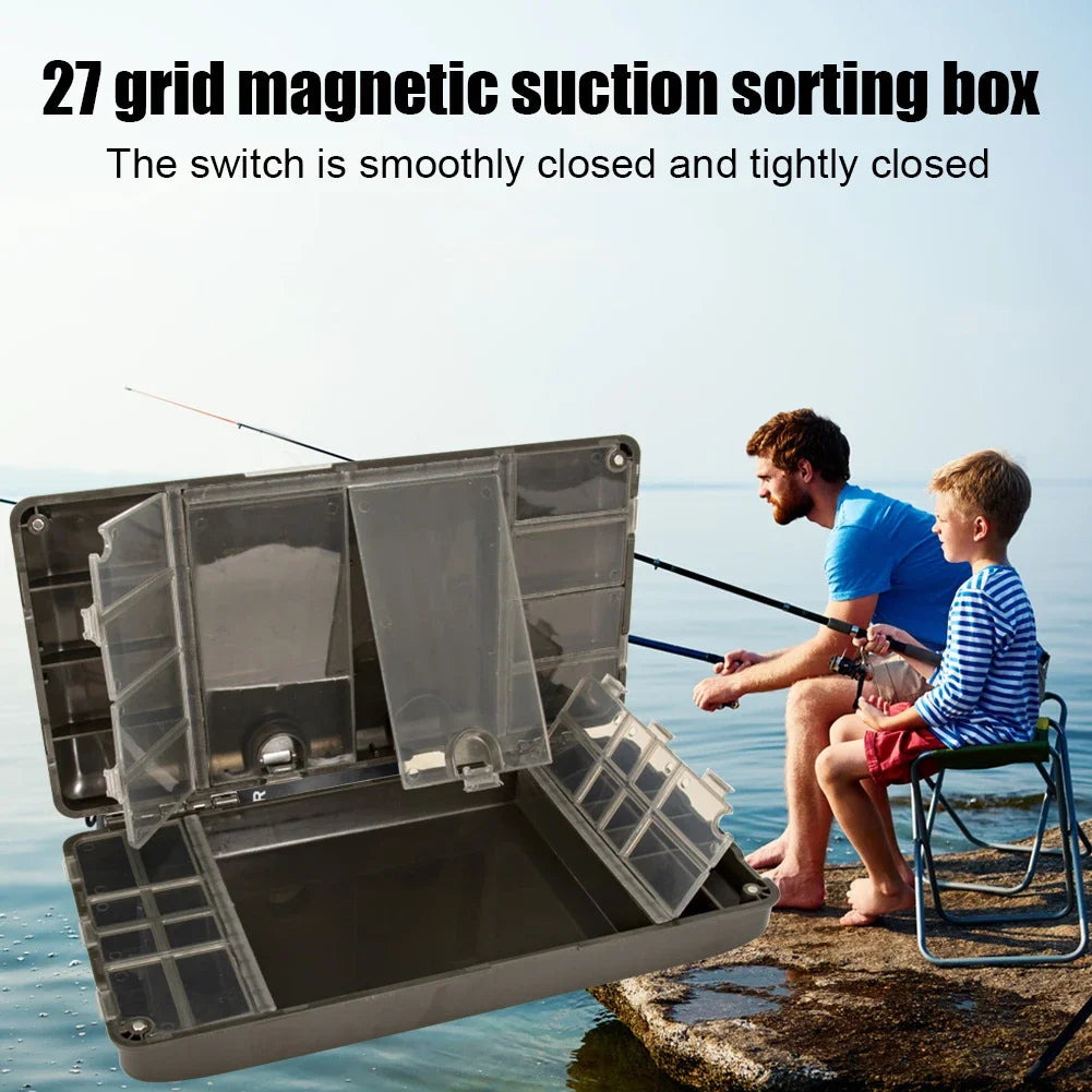 Fishing Tackle Storage Organizer Portable Fishing Accessories Box Magnetic Multipurpose Compartments Fishing Gear Accessories