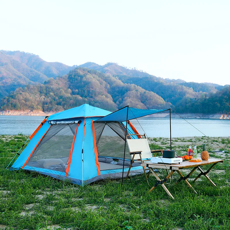 Tent canopy camping 3-4 people folding portable fully automatic quick opening shading rainproof park camping outdoor tent