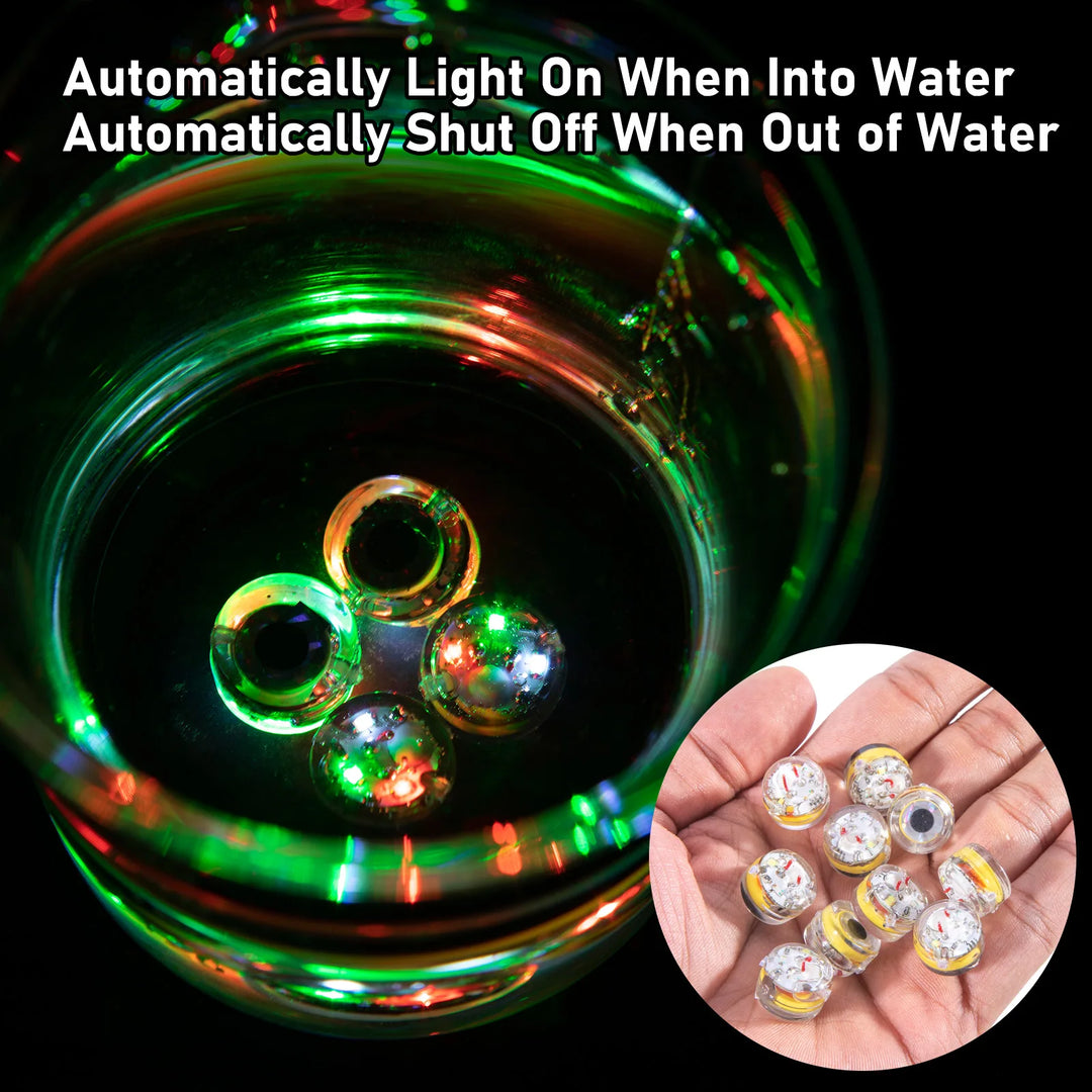 Fishing Light Attractor LED Ice Fishing Lure Fish Attractant Lamp Deep Drop Flasher Eye Shape Underwater Bass Halibut Walleye