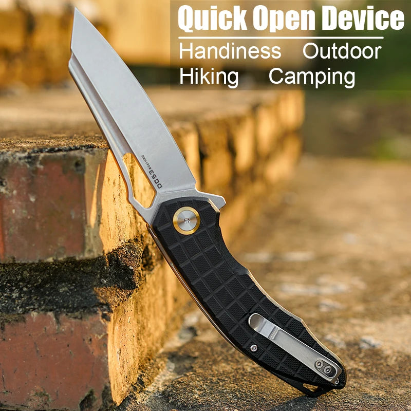 VNLA DC53 Steel sharp Folding Knife Outdoor Camping Hunting Cutting Survival Hiking Fishing portable Pocket clip EDC Tool Knife