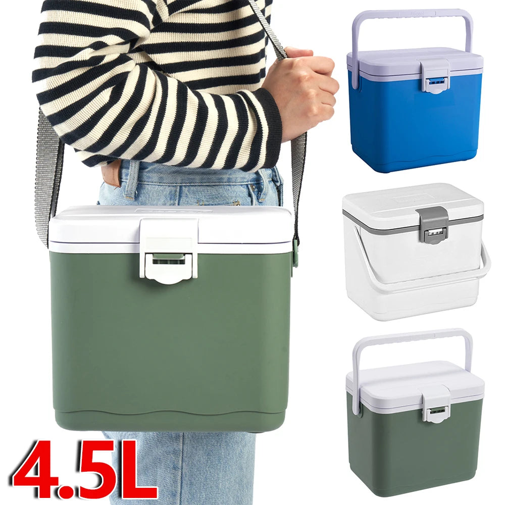 4.5L Portable Outdoor Incubator Large Capacity Food Storage Box Cooler Ice Bottle Cooler Mini Fridge Camping Refrigerator