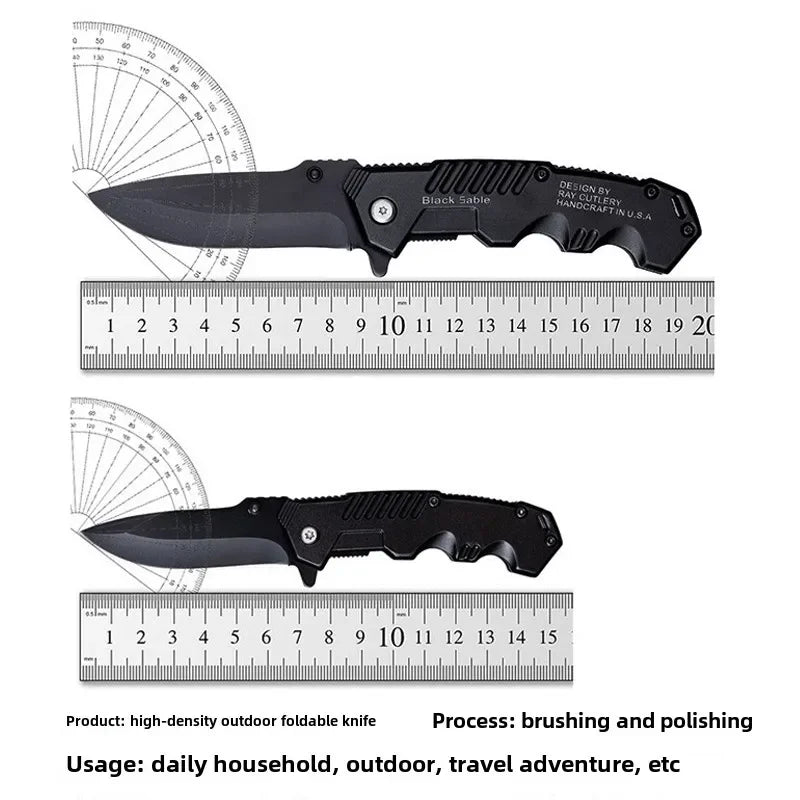 Folding knife, portable fruit knife, portable camping outdoor survival knife, sharp high hardness knife, self-defense EDC tool