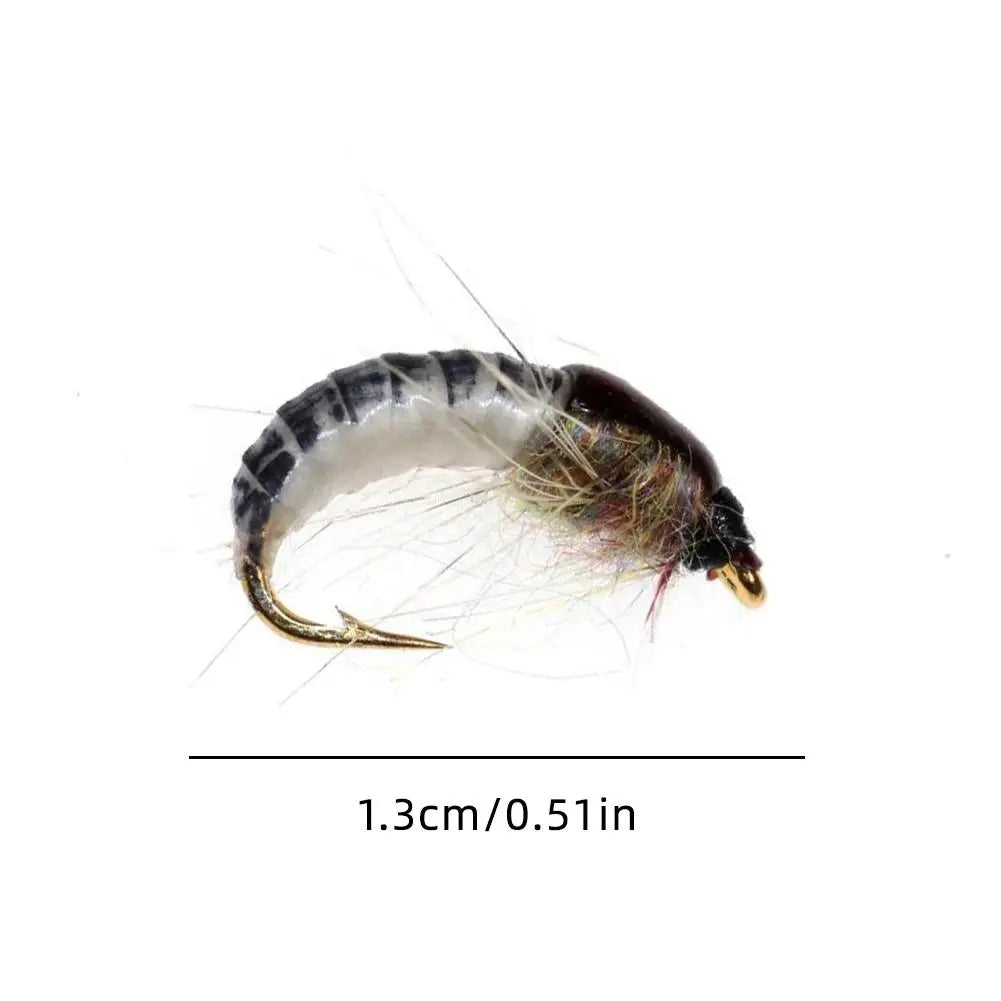 6PCS Trout Fishing Realistic Nymph Scud Fly Nymphing Artificial Insect Baits Flying Lure Fishing Accessories