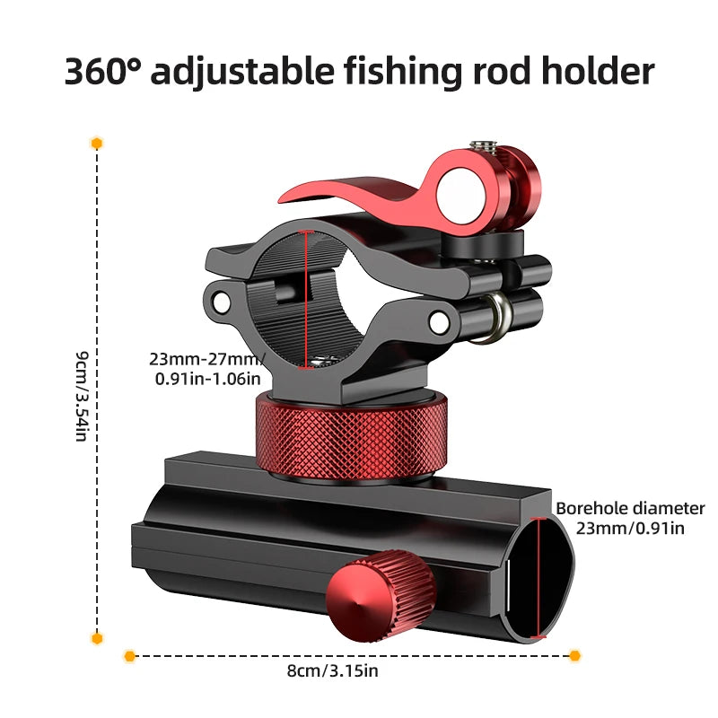 Aluminum alloy fishing accessories, can be rotating gear installation bracket, with adjustable fixture, for fishing