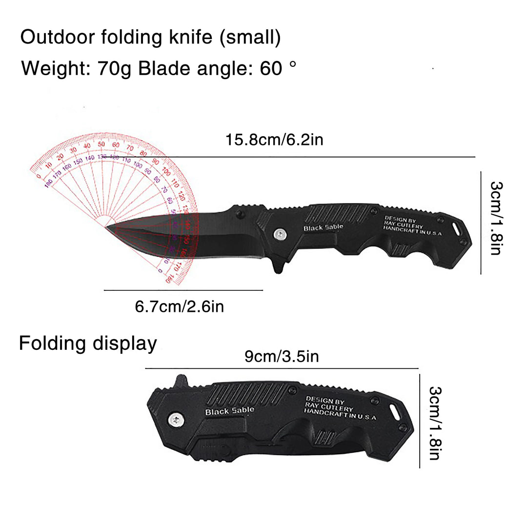 Multi functional safety folding knife, EDC pocket knife with safety lock, fruit knife, suitable for outdoor survival, camping,