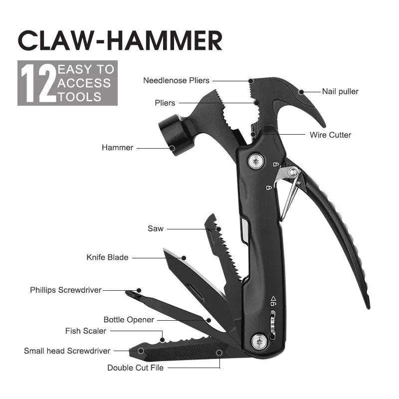 Hammer Multitool Christmas Gifts for Father Men Survival Camping Essentials Survival Gadgets