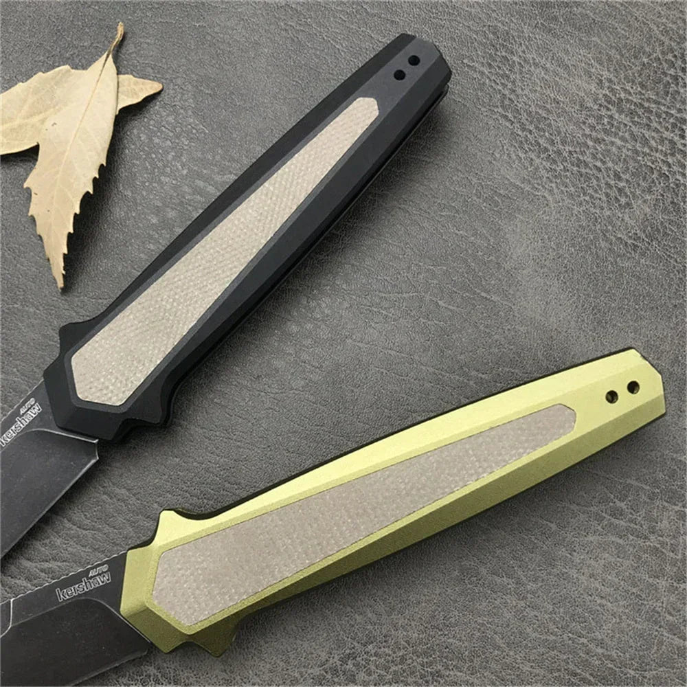 High Quality KS 7950 Pocket Knife 8Cr13Mov Stone Wash Blade Aluminum Handle Outdoor Tactical EDC Knives, Suitable for Camping
