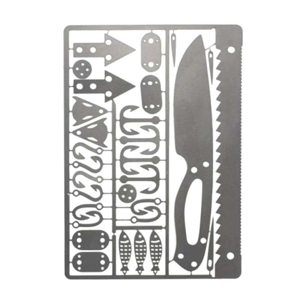 1-10Pcs Survival Tool Card Outdoor EDC Survival Fishing Hook Card Multifunctional Portable for Camping Hiking Hunting Tool Cards