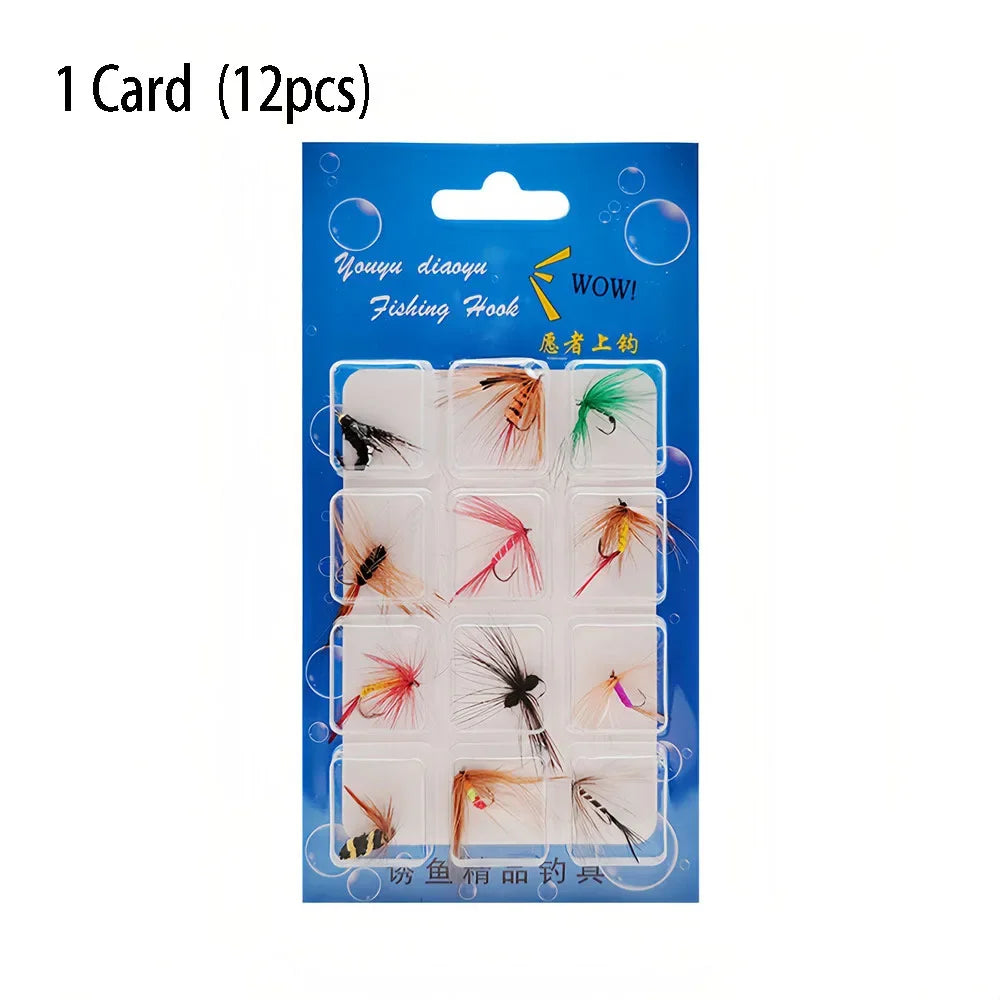 Dry Wet Flies Fly Fishing Lure Hooks Fly Streamers Nymphs Flies Fly Artificial Bait Hooks for Bass Trout Salmon
