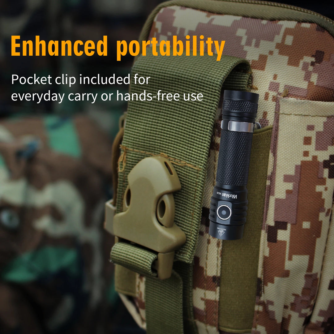 Wurkkos WK03 LED Flashlight 18650 Torch 1800LM ATR Luminus SST40 Rechargeable USB C Light IP68 Waterproof for Hiking Camping