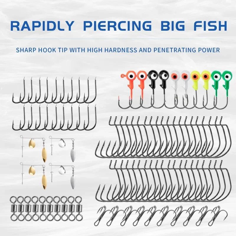 350PCS Fishing Lures Set Freshwater Soft  Silicone Bait Kit Artificial Wobbler Metal Jig Spoons Hook Fishing Accessories Tackles
