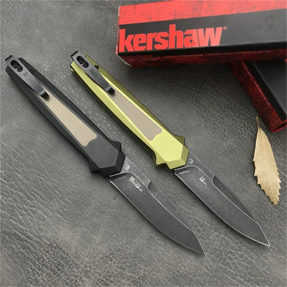 High Quality KS 7950 Pocket Knife 8Cr13Mov Stone Wash Blade Aluminum Handle Outdoor Tactical EDC Knives, Suitable for Camping
