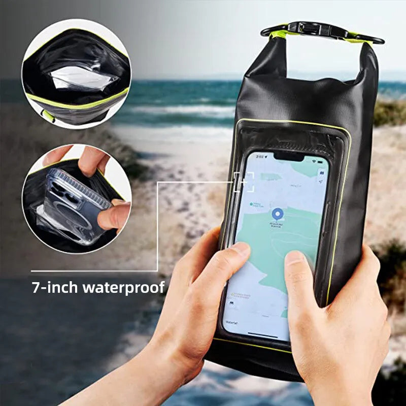 2L 5L Dry Bag Swimming Pack Touch Screen Outdoor Waterproof Kayak Storage Bag Trekking Drifting Rafting Surfing Boating Backpack