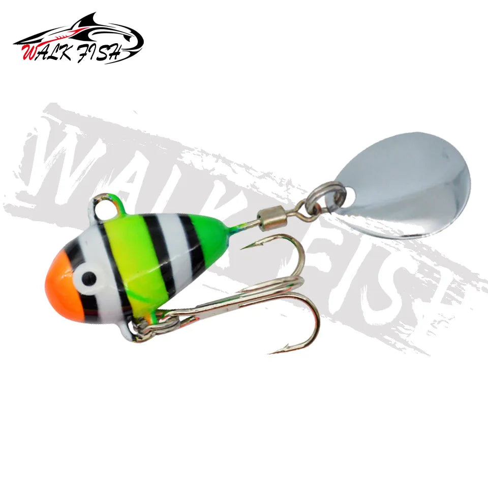 WALK FISH 10g/2.1cm Spinnerbait Vibration Fishing Lures Metal Vib Artificial Bait Spinning Swimbait Sea Carp Fishing Accessories