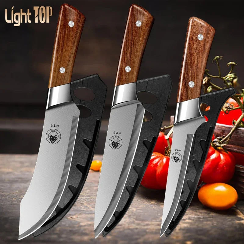 Professional Japanese Knife Multifunction Butcher Knives BBQ Cutter Chef Knives Meat Fish Slicing VegetablesCutter Cleaver Knife