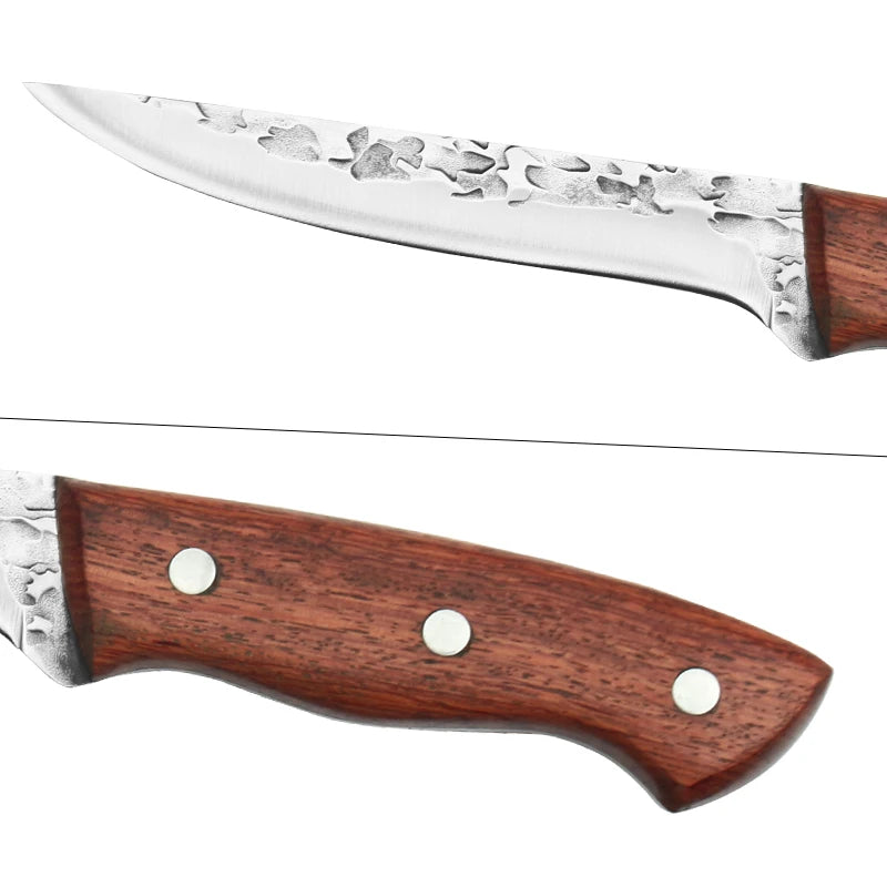 Boning Knife Handmade Forged High-carbon Clad Steel Kitchen Knives Cleaver Filleting Slicing Broad Butcher Knife Faca