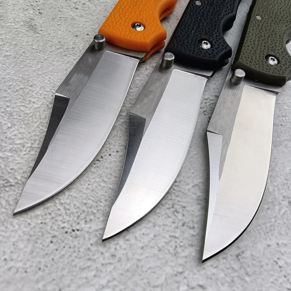 Outdoor EDC Camping Folding Knife 3.5 Satin Plain 8Cr13Mov Blade Nylon Handle High Quality Self Defense Pocket Knives
