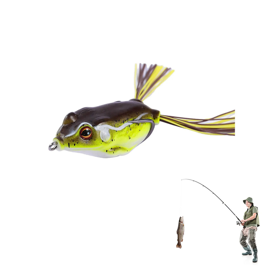 Fishing Lures Frogs Top Water Frogs Bass Fishing Lures3D Eyes Realistic Body Pattern Popping Frog Lure For Bass Fishing Weedless