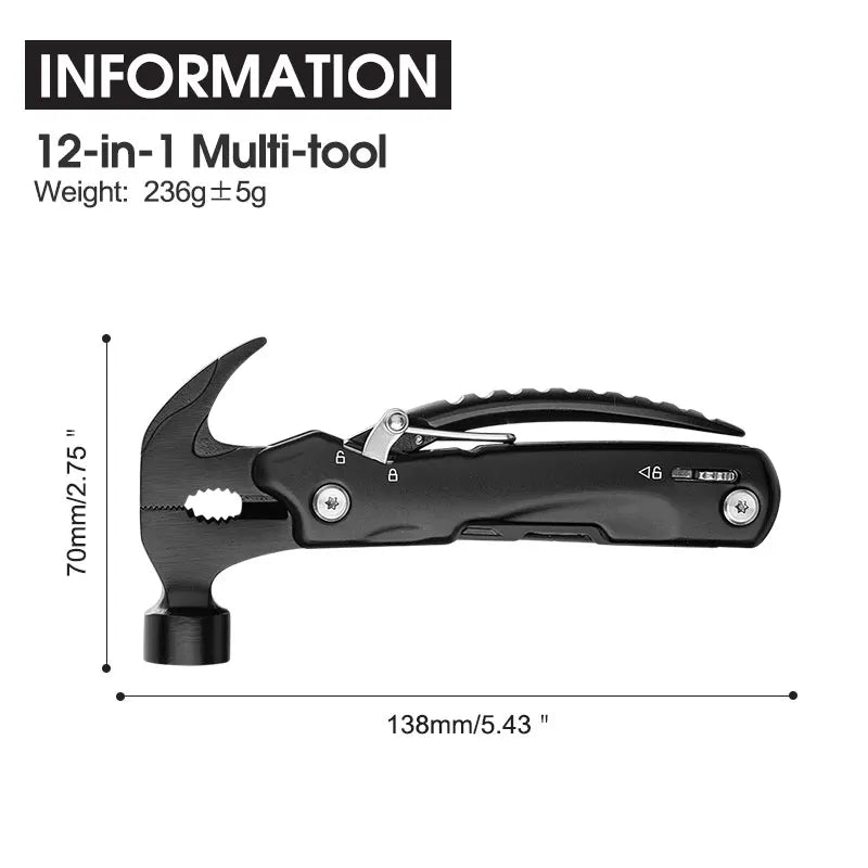 Hammer Multitool Christmas Gifts for Father Men Survival Camping Essentials Survival Gadgets