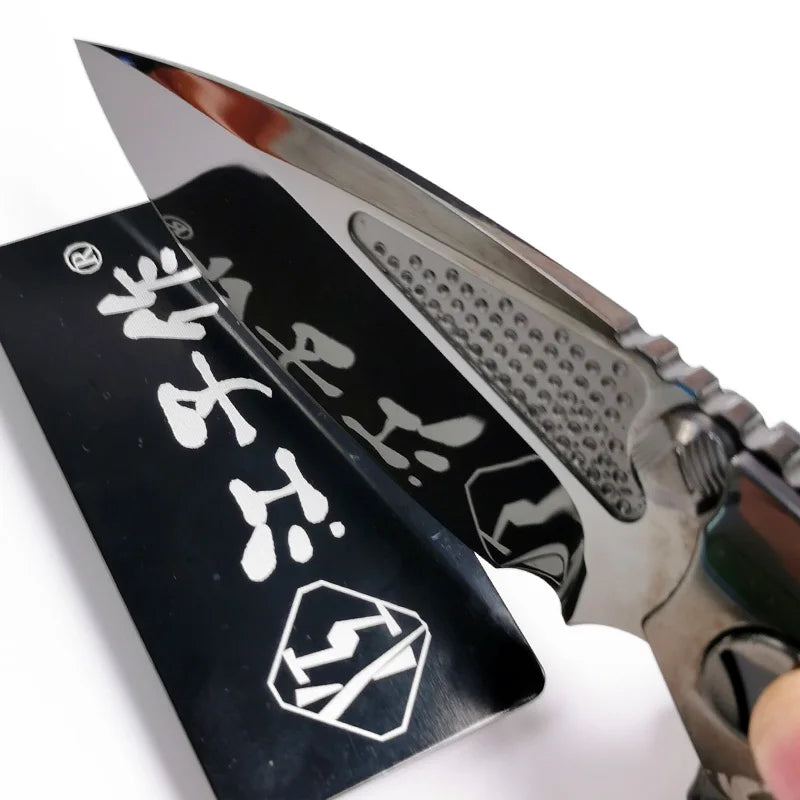 new folding knife Böhler M390 high quality steel outdoor camping pocket Titanium Mirror/DLC craft Collectibles Fruit knives