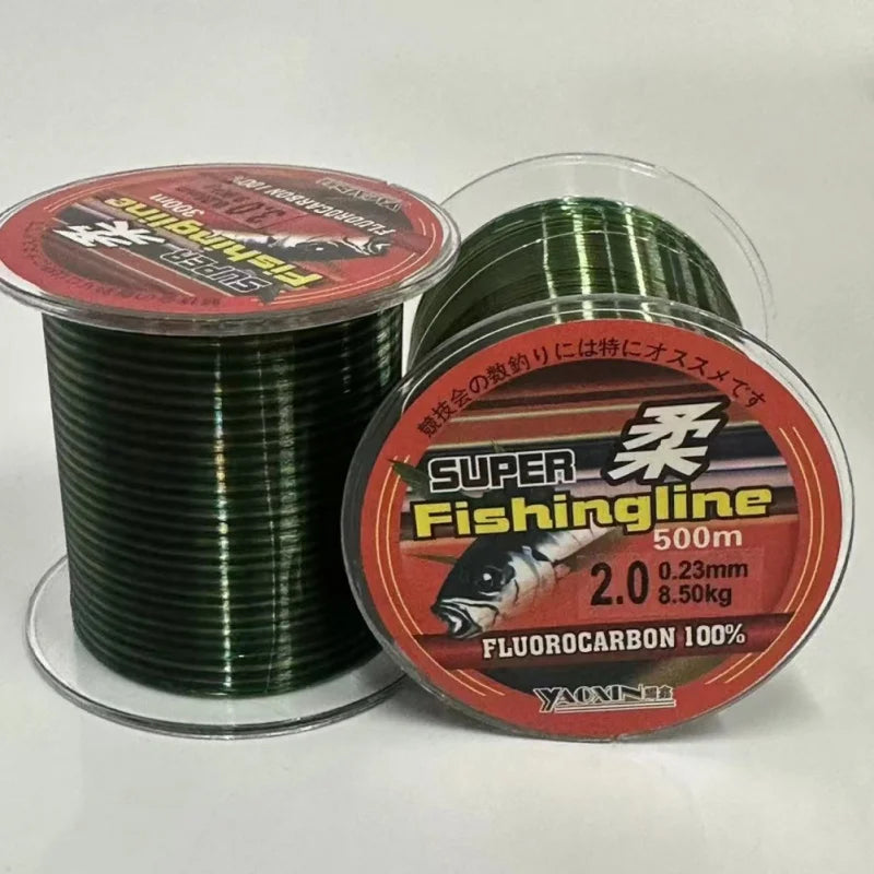 500M Nylon Fishing Line 3.8-21KG Fluorocarbon Coated Monofilament Fishing Leader Line Carp Fishing Wire Fishing Accessories