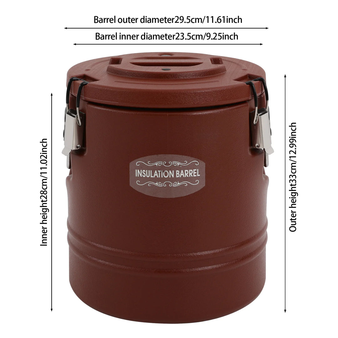 Food Warmer with 15L Capacity, Insulated Stainless Steel Bucket, Sealing Lid, Exhaust Valve, Keeps Food Hot and Cold for Hours