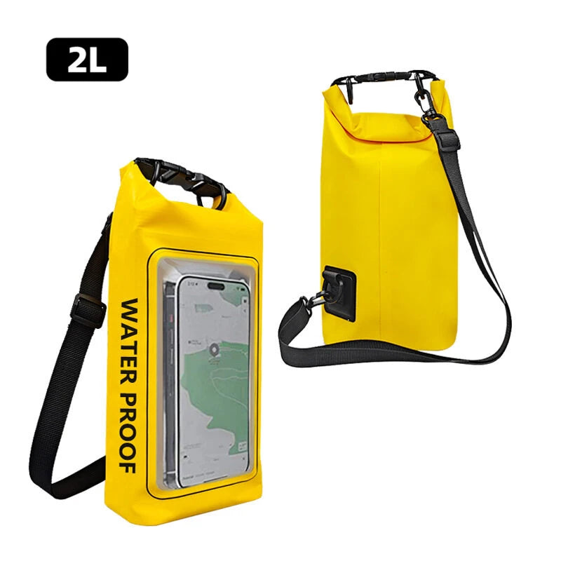 2L 5L Dry Bag Swimming Pack Touch Screen Outdoor Waterproof Kayak Storage Bag Trekking Drifting Rafting Surfing Boating Backpack