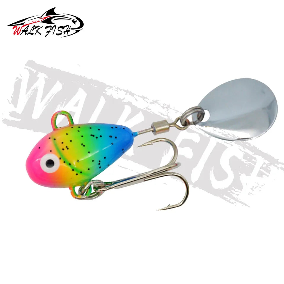 WALK FISH 10g/2.1cm Spinnerbait Vibration Fishing Lures Metal Vib Artificial Bait Spinning Swimbait Sea Carp Fishing Accessories