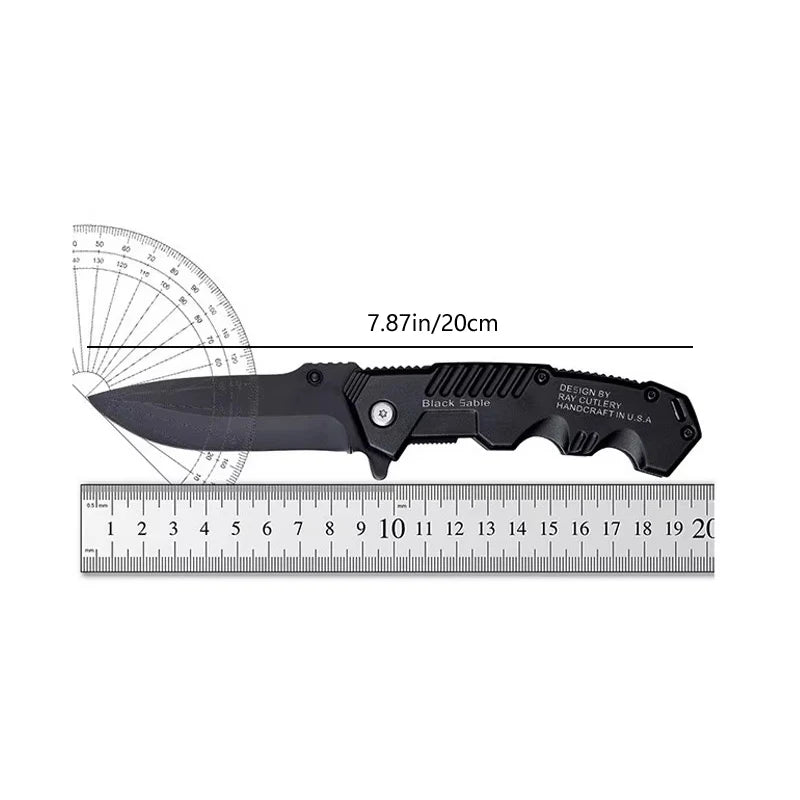 Folding knife, portable fruit knife, portable camping outdoor survival knife, sharp high hardness knife, self-defense EDC tool