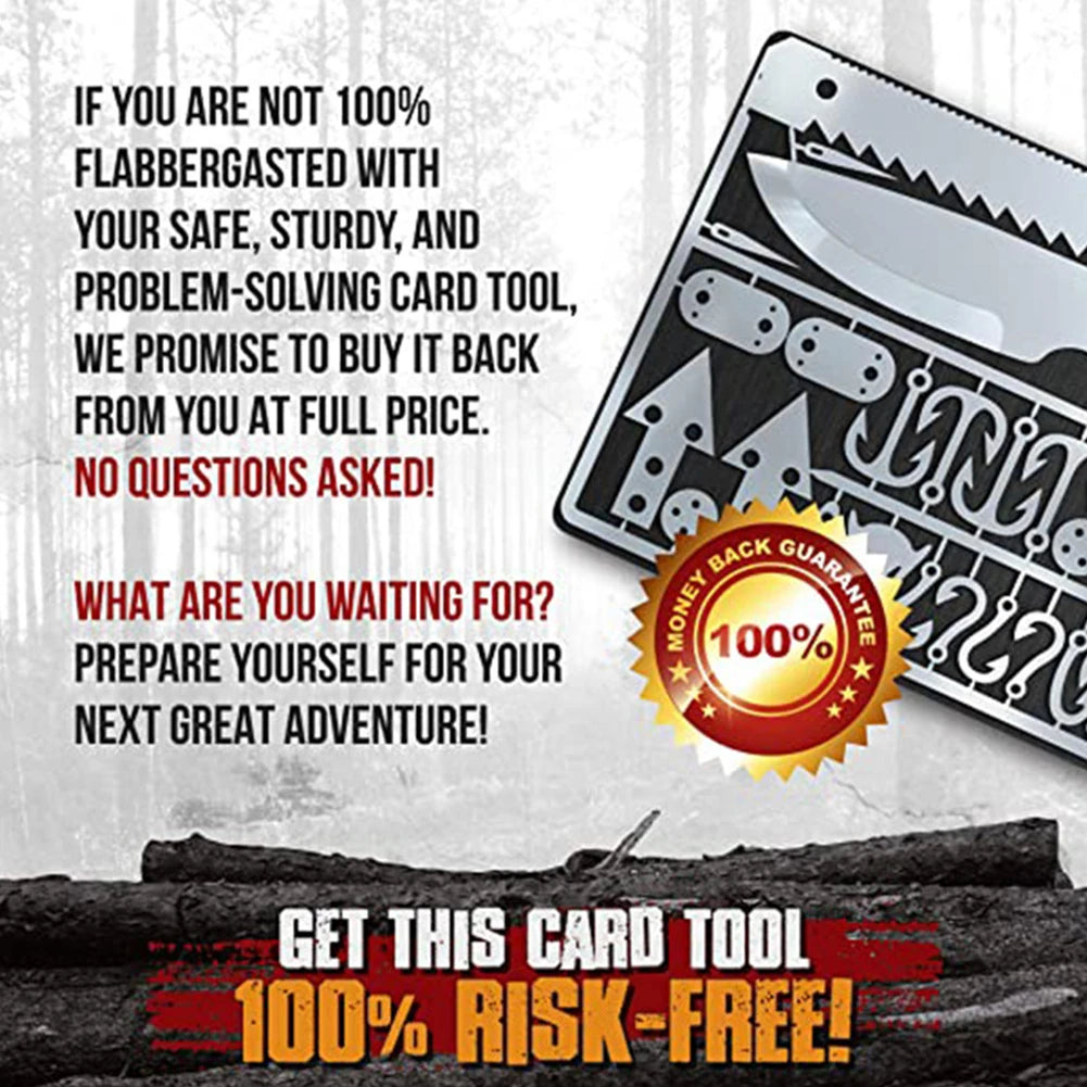 1-10Pcs Survival Tool Card Outdoor EDC Survival Fishing Hook Card Multifunctional Portable for Camping Hiking Hunting Tool Cards