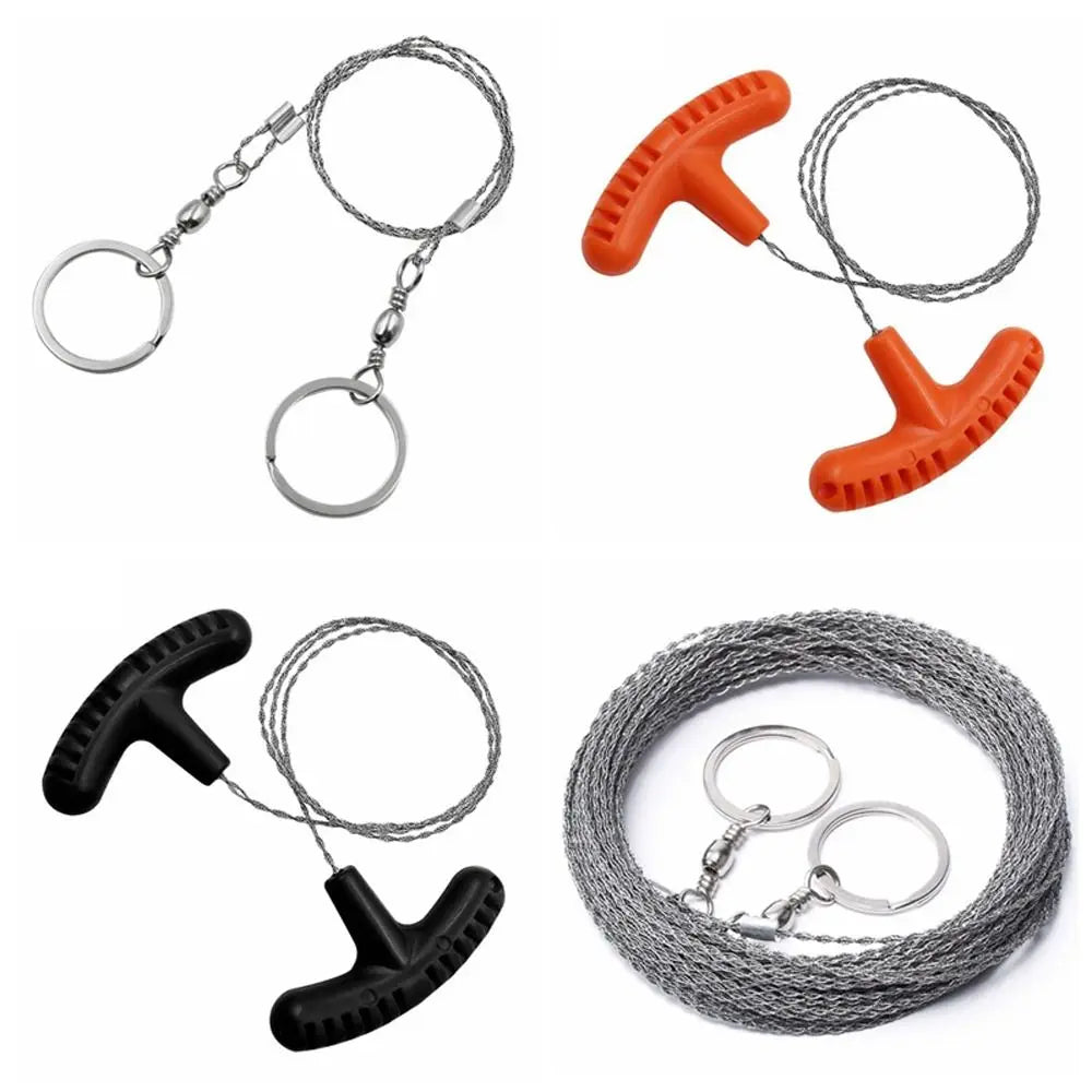 Emergency Gear Stainless Steel Survival Rope Saw 4-strand Portable Stainless Steel Wire Saw Wear Resistant Durable Tree Saw