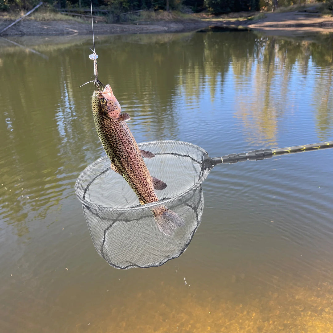 Floating Fishing Net Telescopic Landing Net &Release With Telescopic Pole Outdoor Fish Net For Saltwater Freshwate
