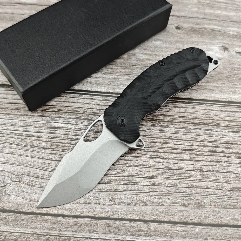 MINI Kiku XR LTE Flipper Pocket Folding Knife CTS-XHP Satin Plain Blade Linen Micarta Tactical Outdoor Camping Hunting EDC